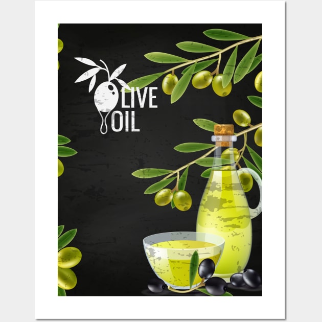 Olives oil blackboard Wall Art by GreekTavern